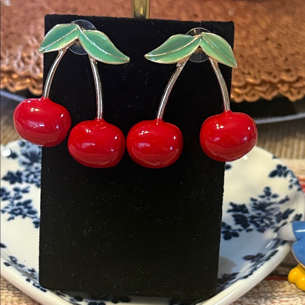 Vibrant Cherry Drop Earrings